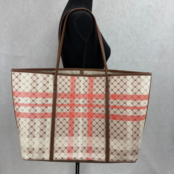 NWOT Steve Madden Plaid X Large Tote Bag Purse Travel Beach Cottagecore Cruise - Picture 9 of 9